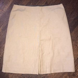 Size 14 Banana Republic khaki skirt with leather-like band around top